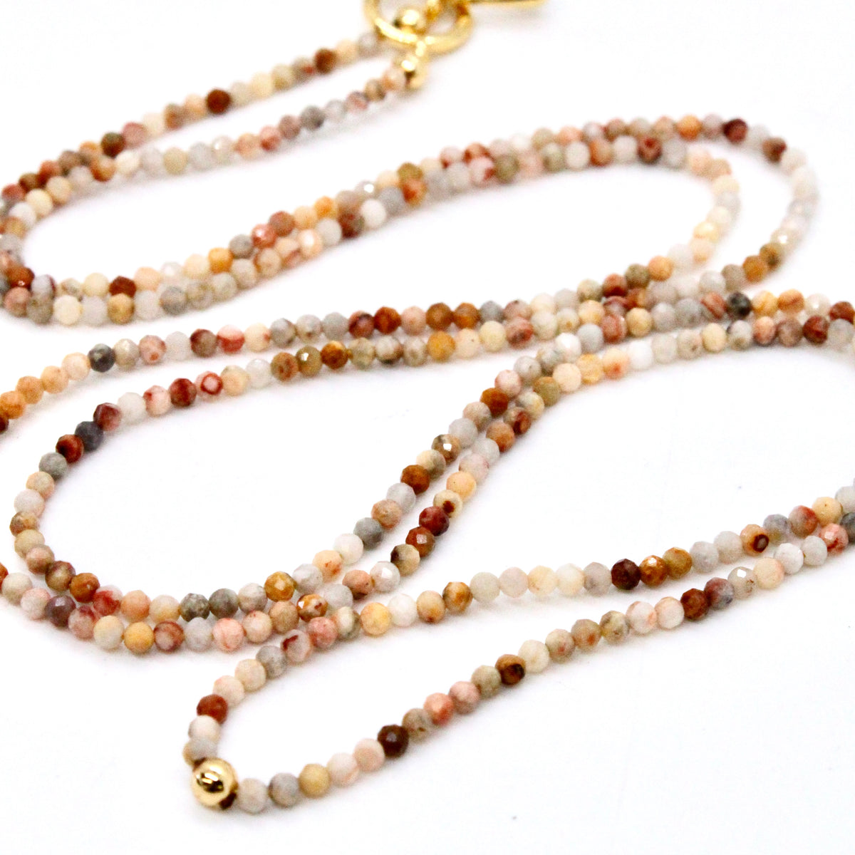 Delicate Faceted Mini Semi Precious Stone Beaded Necklace - N9-101