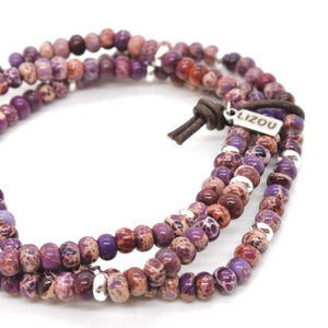 Purple Jasper + Silver Bracelet Bundle