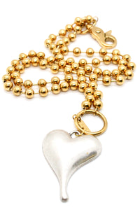 Simple Silver Pendant Convertible Gold Chain Necklace