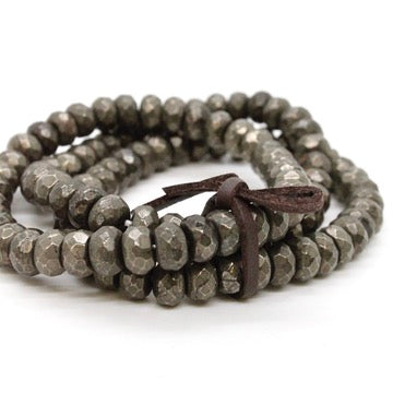 Faceted Pyrite Three Strand Bracelet -BL-PY