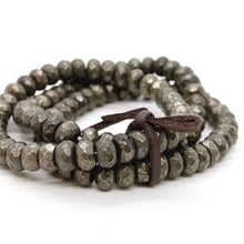 Load image into Gallery viewer, Faceted Pyrite Three Strand Bracelet -BL-PY
