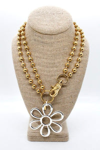 Summer Daisy Pendant Convertible Gold Chain Necklace