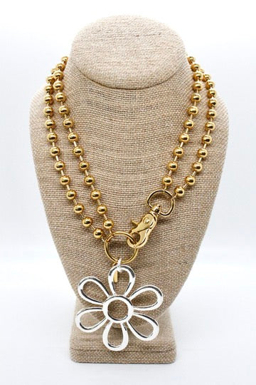 Summer Daisy Pendant Convertible Gold Chain Necklace