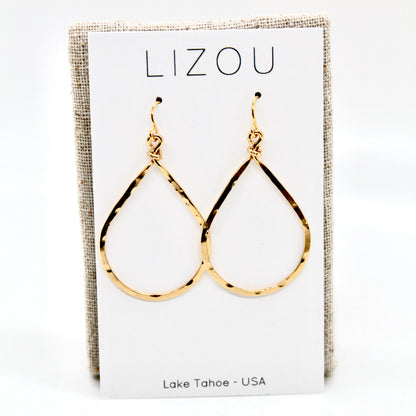 Simple Small Gold Drop Earrings - E1-006