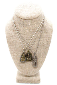 Buddha Necklace 14 - Reversible African Beads - One of a Kind -