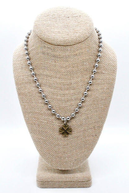 Mini Nature Flower Charm Silver Chain Necklace