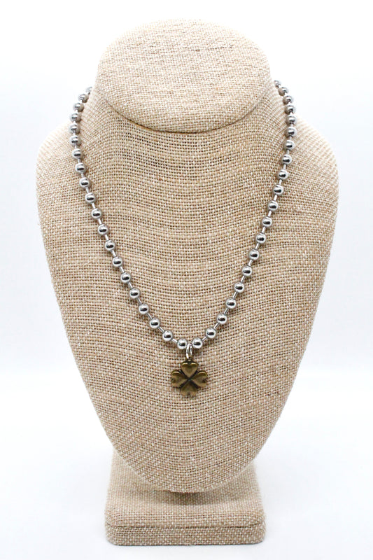 Mini Nature Flower Charm Silver Chain Necklace