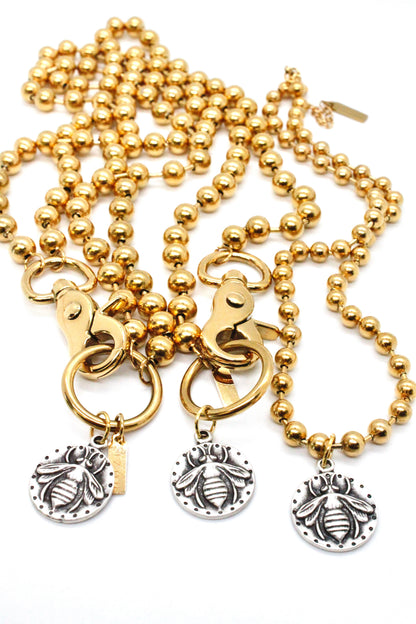 Bee Pendant Convertible Gold Chain Necklace
