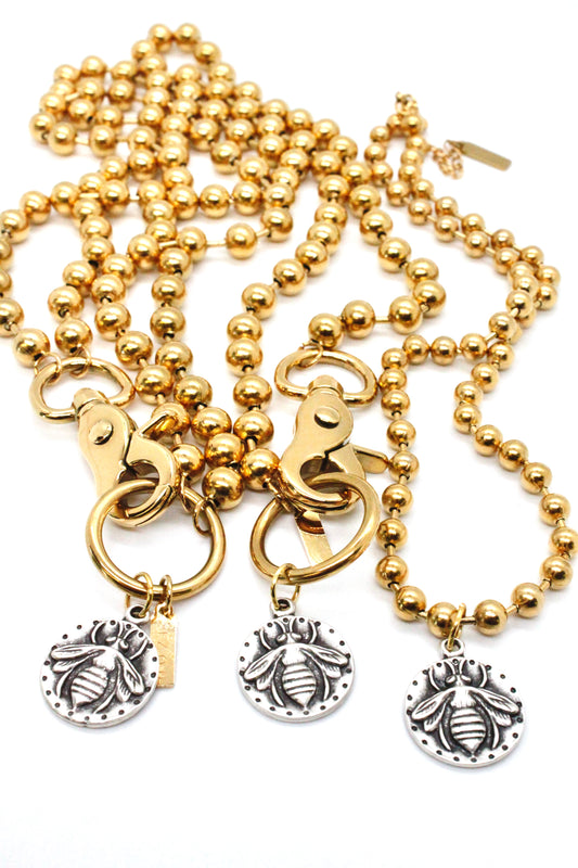 Bee Pendant Convertible Gold Chain Necklace