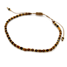 Load image into Gallery viewer, Tiny Faceted Stone and Gold Adjustable Bracelet - B4-031
