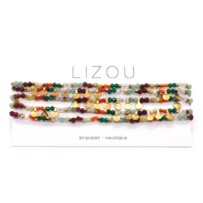 Museum Style Rainbow Agate Necklace or Bracelet with 24K Gold Plate Mini Charms