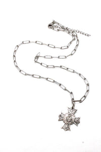 Silver Chain with Sterling Silver French Saint Charms -French Medals Collection-