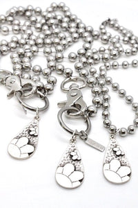 Flower Cutout Pendant Convertible Silver Chain Necklace