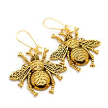 Load image into Gallery viewer, Large Gold Bee Earrings - E1-008
