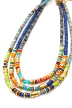 Load image into Gallery viewer, Bright Stone and Gold Beaded Short Necklace -French Flair Collection-
