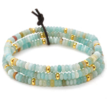 Load image into Gallery viewer, Amazonite + Gold Bracelet Bundle
