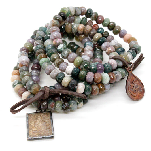 Indian Agate Buddha Charm Bracelet -Buddha Collection-