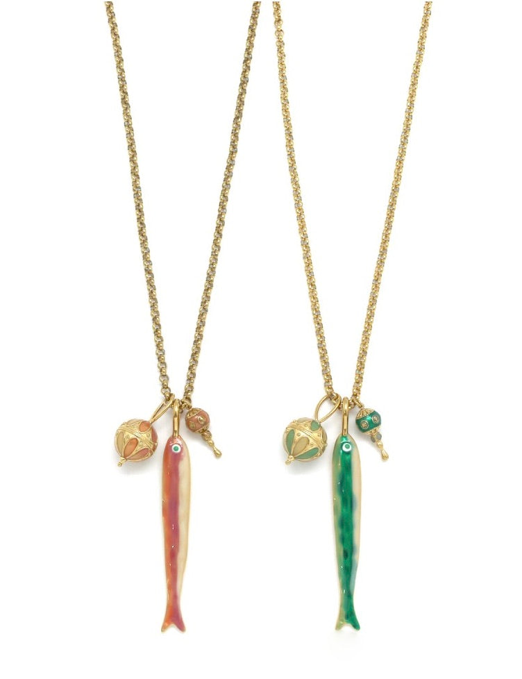 Long Fish Pendant Necklace - N2-2589