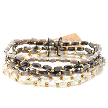 Load image into Gallery viewer, Glass and Gold Stackable Faceted Bracelet -French Flair Collection-
