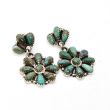 Load image into Gallery viewer, Gorgeous American Indian Sterling and Turquoise Navajo Post Earrings
