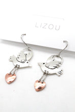 Load image into Gallery viewer, Bird Heart Dangle Earrings - E9-087
