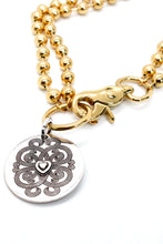 Load image into Gallery viewer, Convertible Necklace Short or Long With Heart Design Disc - N2-228GD
