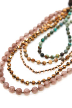 Load image into Gallery viewer, Semi Precious Stone Multi Strand Short Necklace - NLS-Dirt
