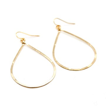 Simple Large Gold Drop Earrings - E1-005