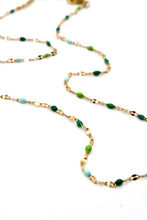 Load image into Gallery viewer, Shades of Green Dot Delicate Chain Necklace -French Flair Collection-
