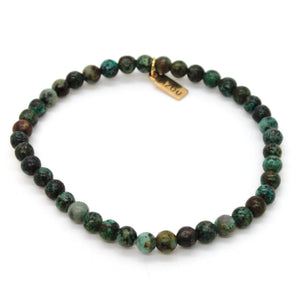 African Turquoise 4mm Stretch Bracelet -Stone Collection-