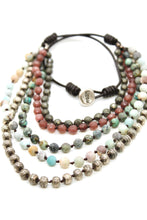 Load image into Gallery viewer, Semi Precious Stone Multi Strand Short Necklace - NLS-M4
