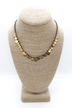Load image into Gallery viewer, Short Mini Gold Disc Charm Pyrite Necklace - N2-2612P
