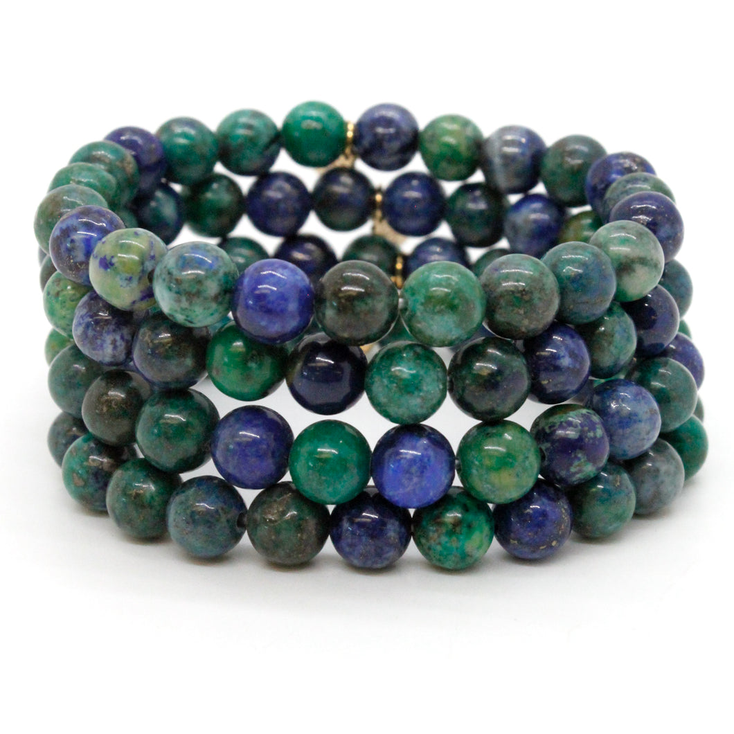 Azuite Jasper 8mm Stretch Bracelet -Stone Collection-