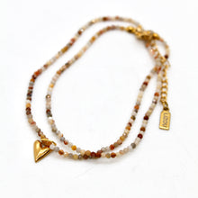Load image into Gallery viewer, Gold Heart Mini Stone Gold Charm Necklace
