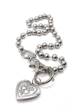 Load image into Gallery viewer, Double Heart Locket Charm Necklace Silver Chain Claw Clasp
