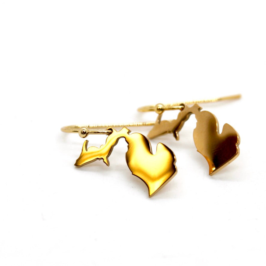Michigan State Gold Plated Charm Earrings - E9-200 GMI