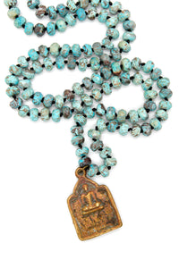 Thai Buddha Amulet on Ocean Jasper -Buddha Collection-