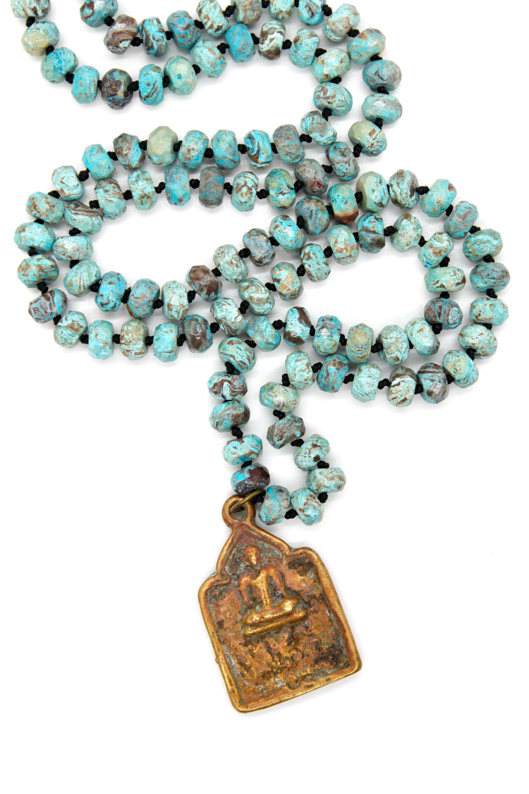 Thai Buddha Amulet on Ocean Jasper -Buddha Collection-