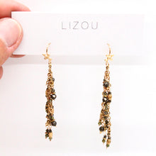 Load image into Gallery viewer, Pyrite and Gold Mini Charm Dangle Earrings - E4-325
