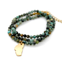 Load image into Gallery viewer, Lake Tahoe Mini Stone Gold Charm Necklace
