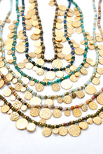 Load image into Gallery viewer, Short Mini Gold Disc Charm Azurite Necklace - N2-2612AZ
