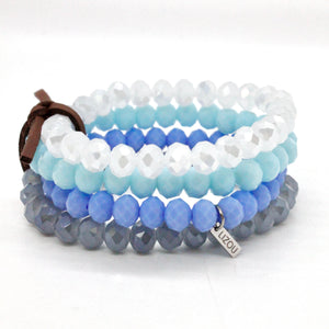 Set of 4 Glass Stack Bracelets - BC-300