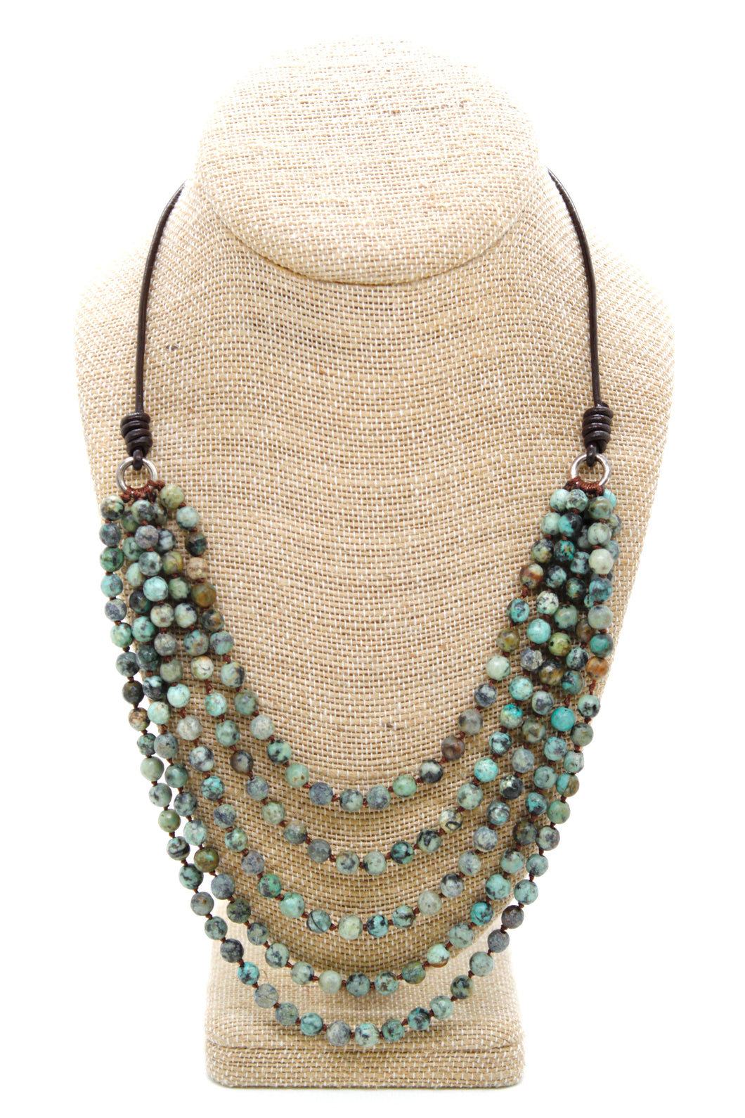 Semi Precious Stone Multi Strand Short Necklace - NLS-Haas
