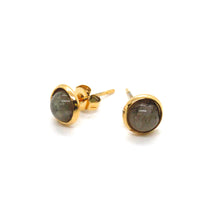 Load image into Gallery viewer, Mini Gold and Labradorite Post Earrings -French Flair Collection-
