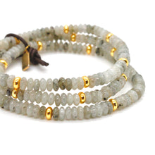 Load image into Gallery viewer, Labradorite + Gold Bracelet Bundle
