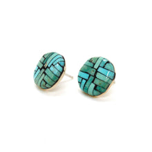 Load image into Gallery viewer, Genuine Navajo American Indian Turquoise Stud Earrings
