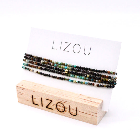 Delicate Faceted Mini Semi Precious Stone Mix Beaded Necklace - N9-018