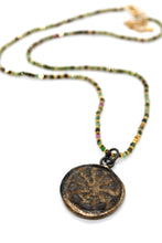 Load image into Gallery viewer, Faceted Ruby Zoisite Stone Necklace with Small Buddha -Buddha Collection-
