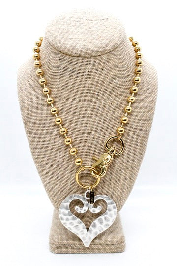 Open Heart Convertible Gold Chain Necklace