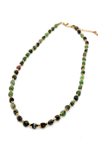 Simple Semi Precious Stone and 24K Gold Plate Necklace -French Flair Collection-